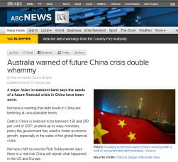ABC News: Australia warned of future China crisis
